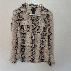 Silk Snake Print Top